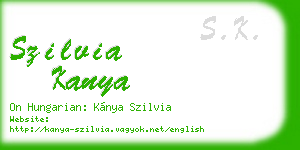 szilvia kanya business card